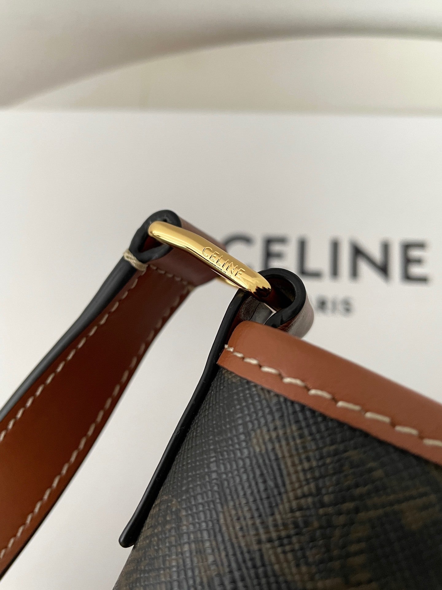 CELINE Triomphe Canvas Bucket Bag Medium