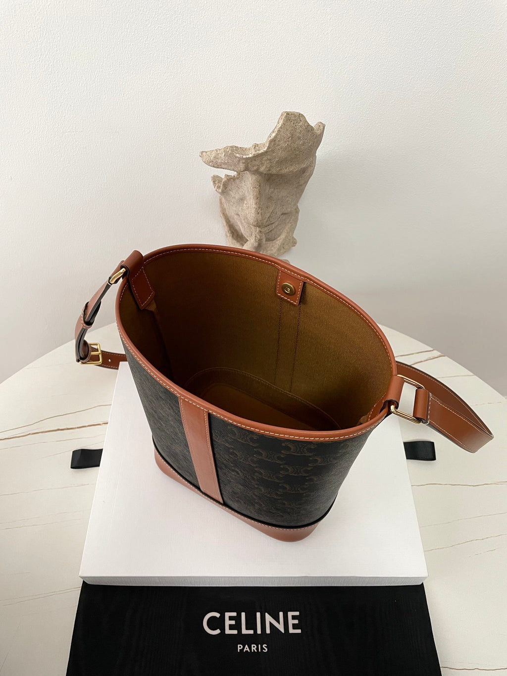 CELINE Triomphe Canvas Bucket Bag Small