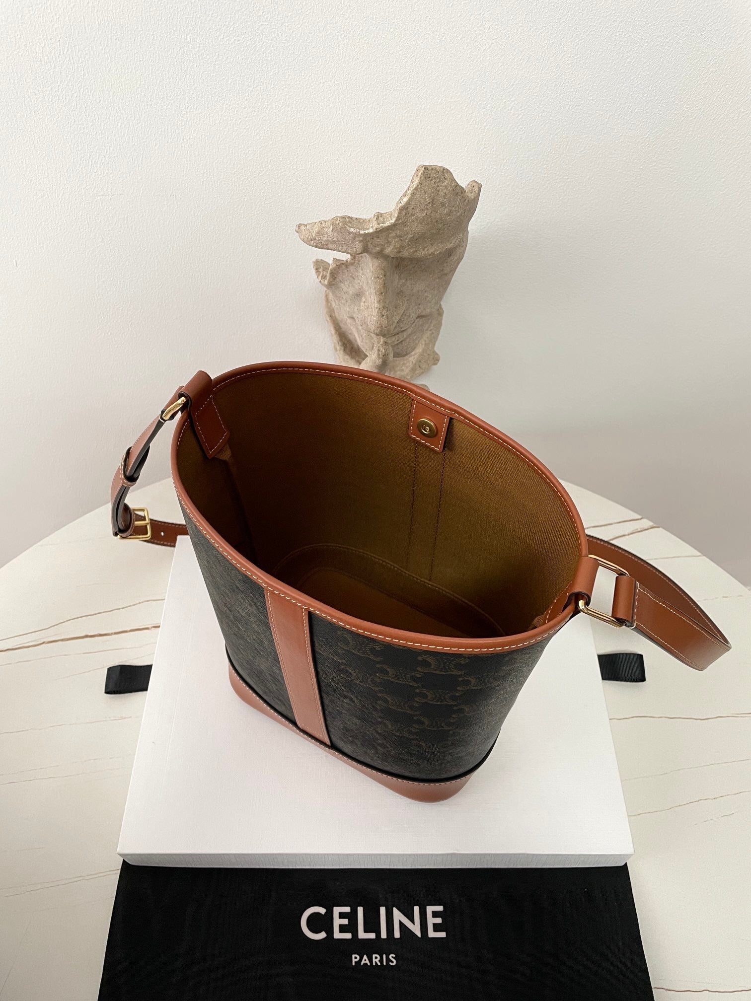 CELINE Triomphe Canvas Bucket Bag Small