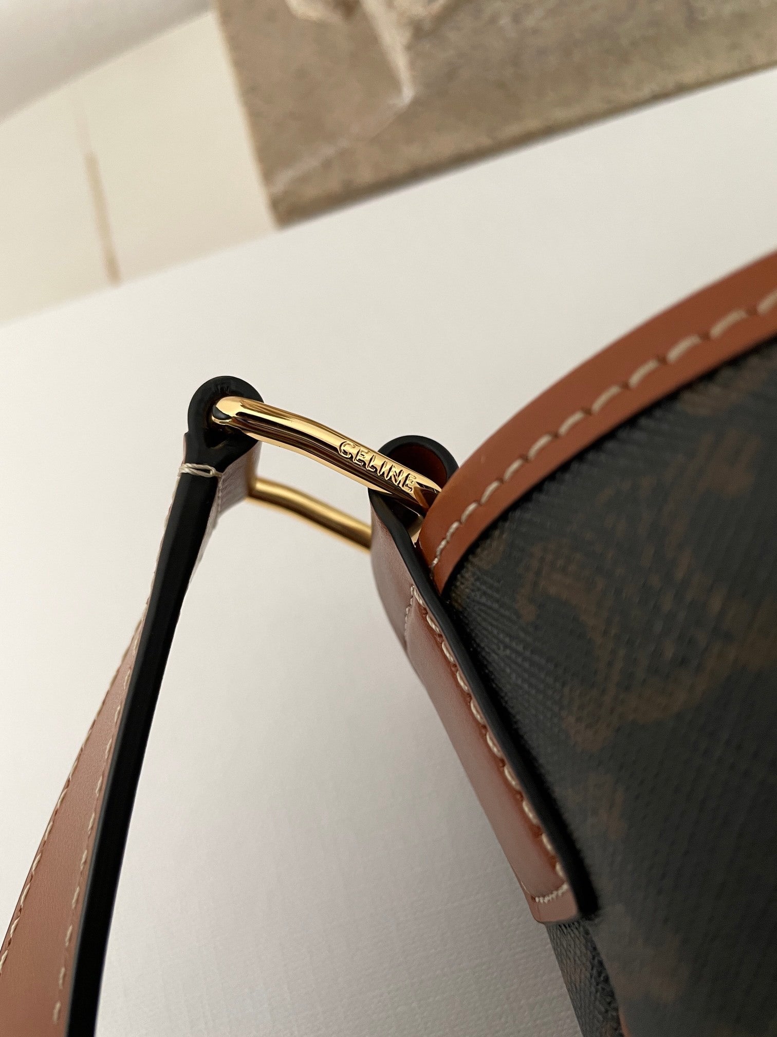 CELINE Triomphe Canvas Bucket Bag Small