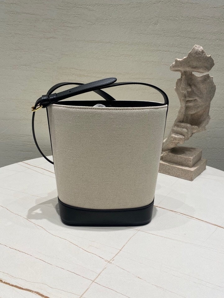 CELINE Triomphe Fabric Bucket Bag