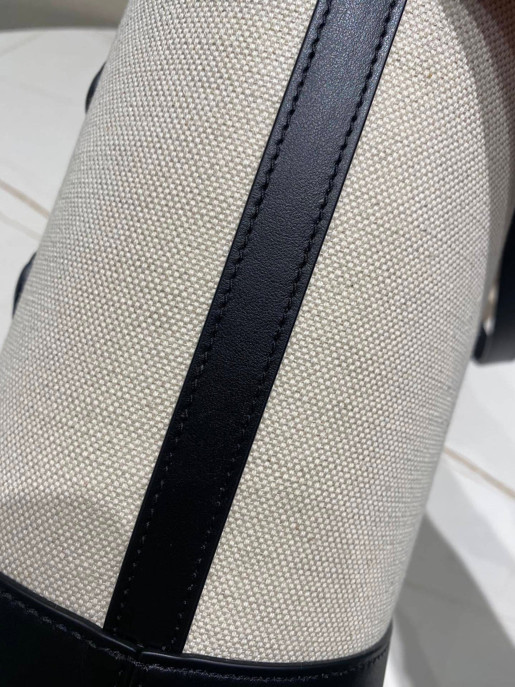 CELINE Triomphe Fabric Bucket Bag