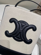 CELINE Triomphe Fabric Bucket Bag