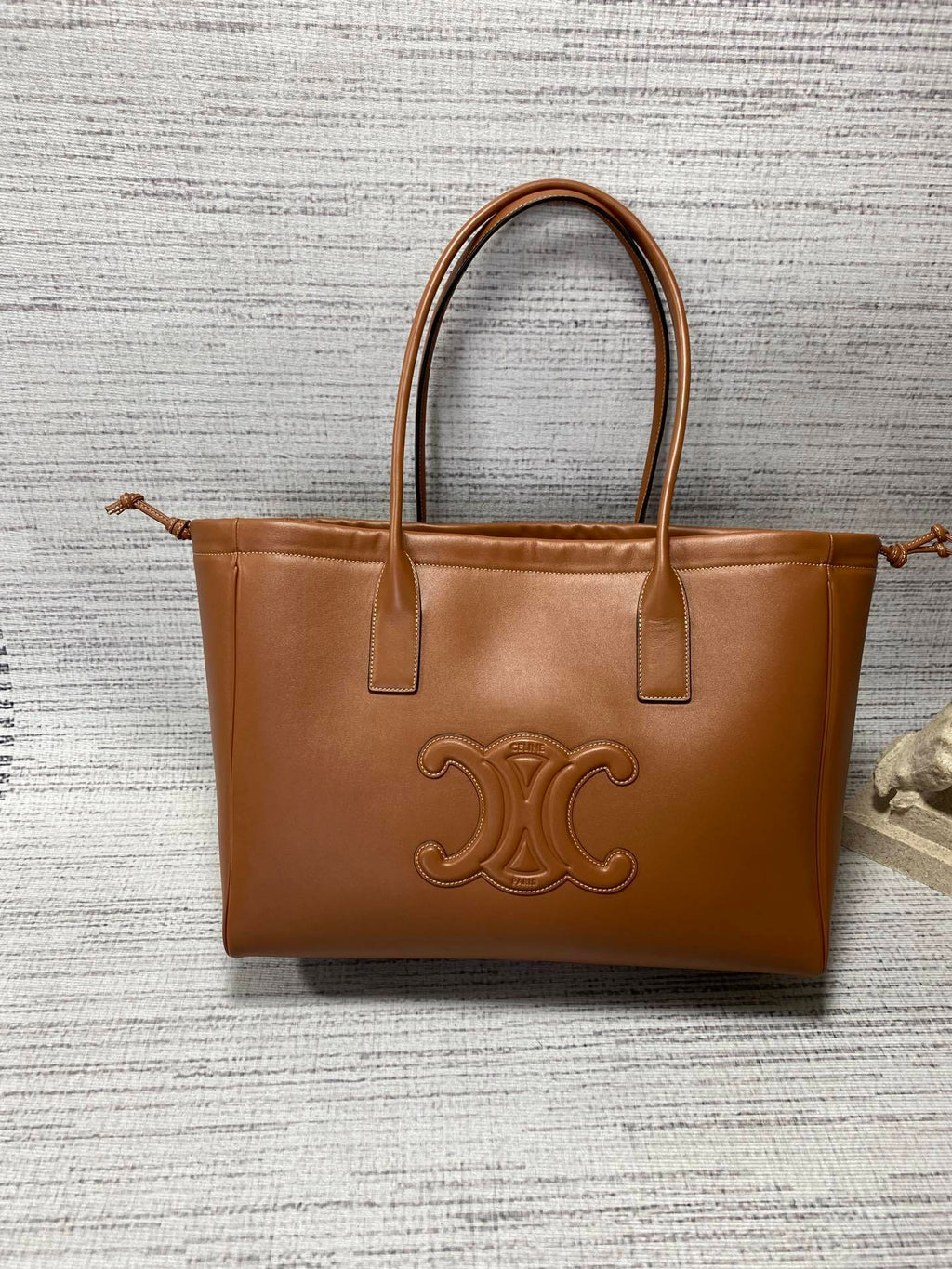 CELINE Cabas Triomphe Drawstring Tote