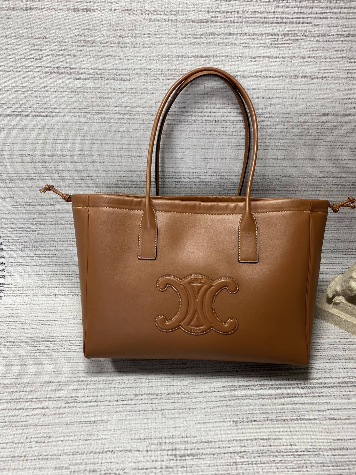 CELINE Cabas Triomphe Drawstring Tote