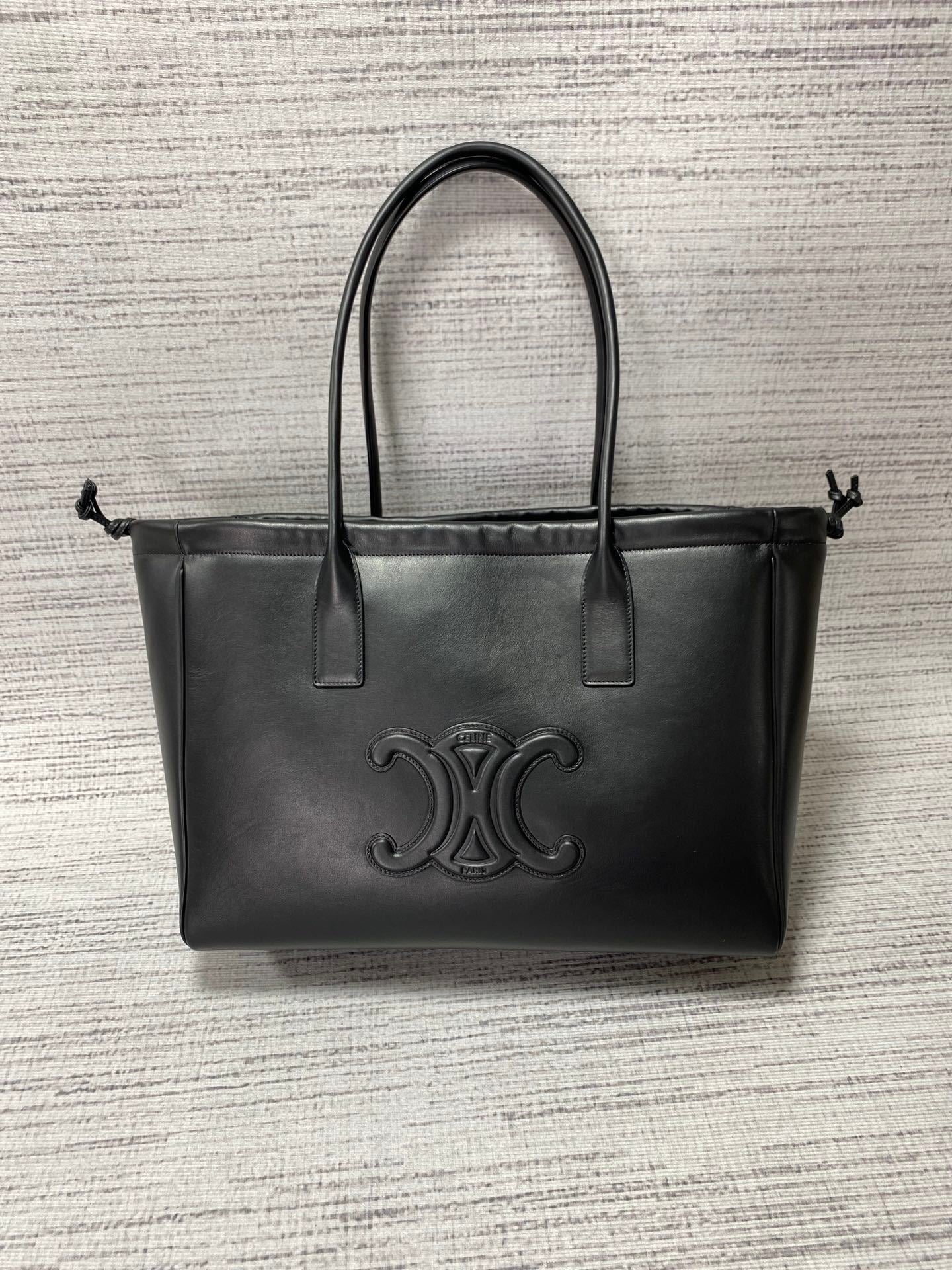 CELINE Cabas Triomphe Drawstring Tote