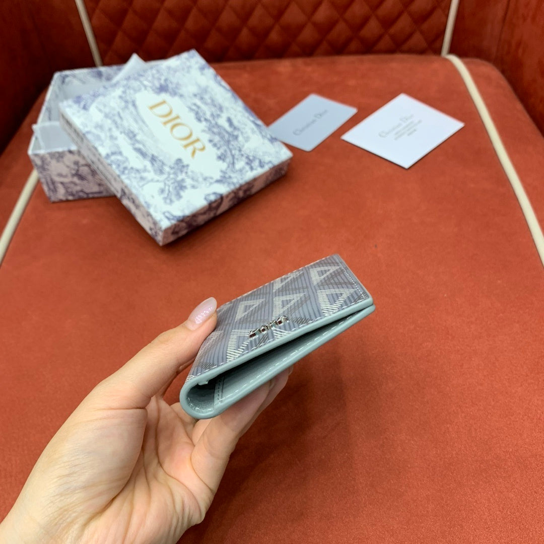 CHRISTIAN DIOR CD Diamond Bi-Fold Card Holder
