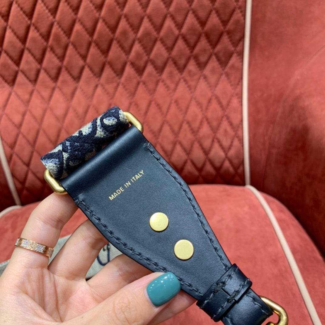 CHRISTIAN DIOR Oblique Canvas Wide Shoulder Strap