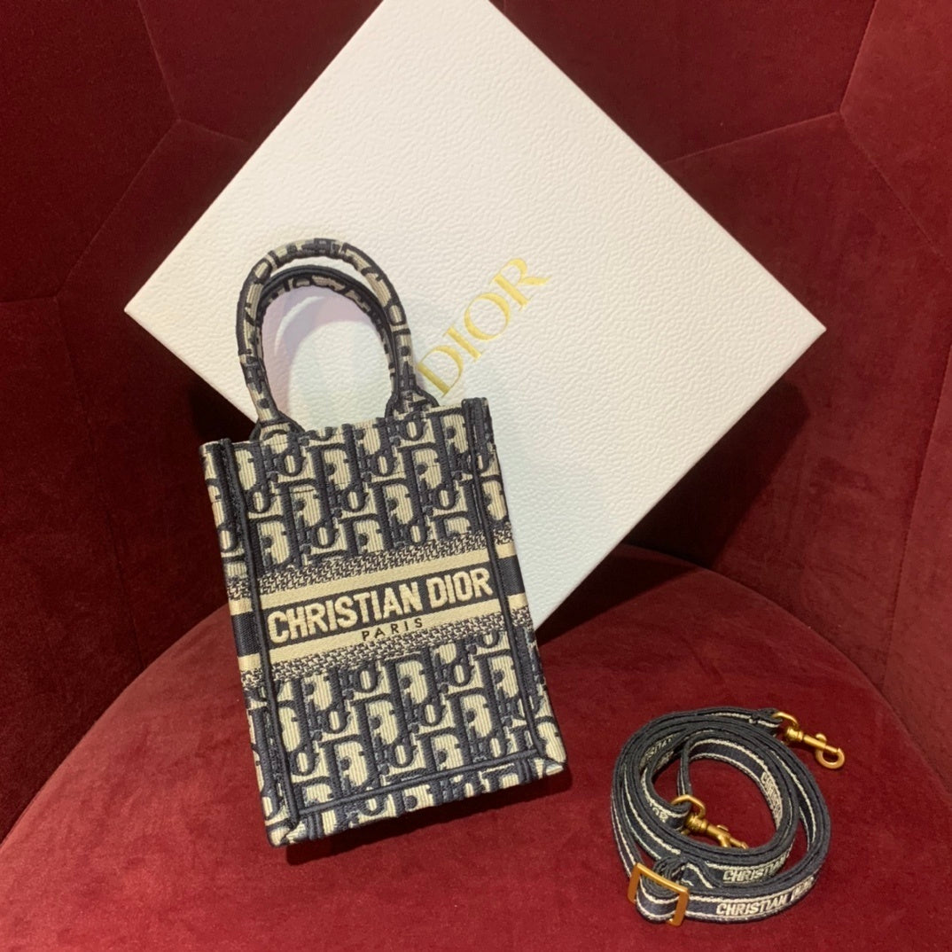 Christian Dior Mini Book Tote with Shoulder Strap