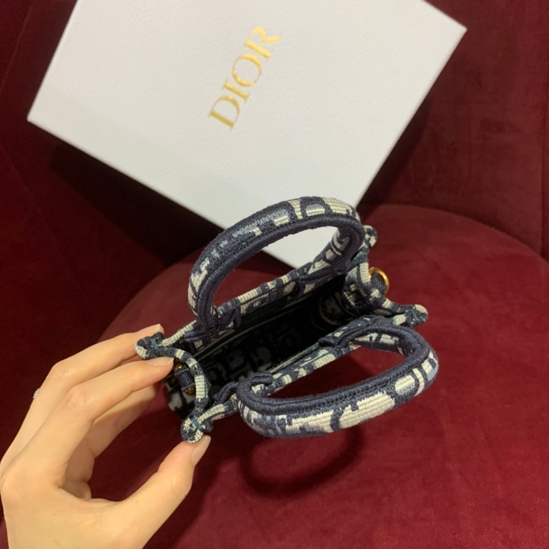 Christian Dior Mini Book Tote with Shoulder Strap
