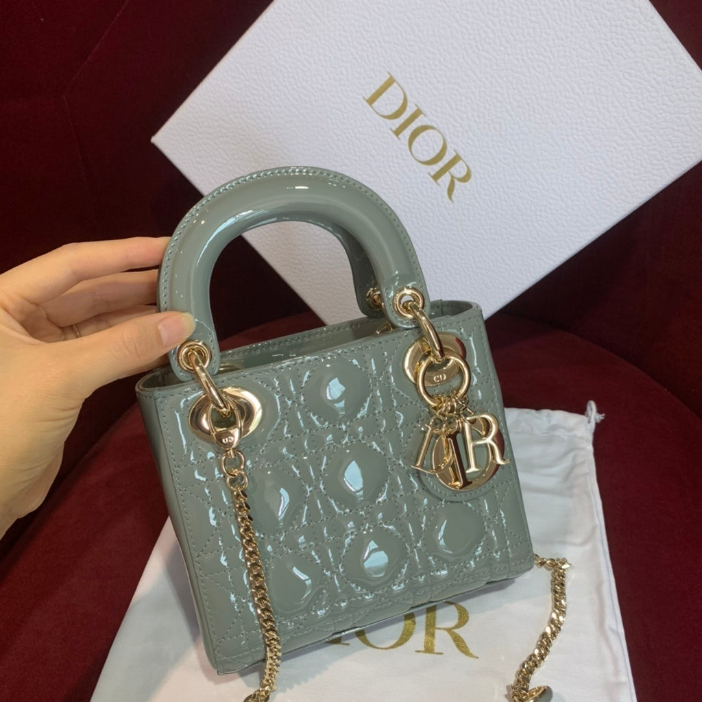 Christian Dior Lady Dior Mini Patent Cannage Bag