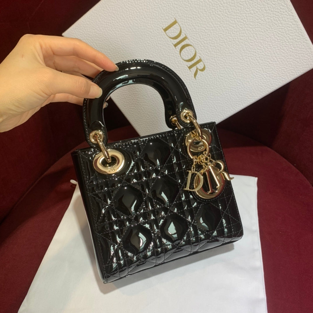 Christian Dior Lady Dior Mini Patent Cannage Bag
