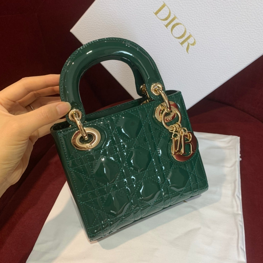 Christian Dior Lady Dior Mini Patent Cannage Bag