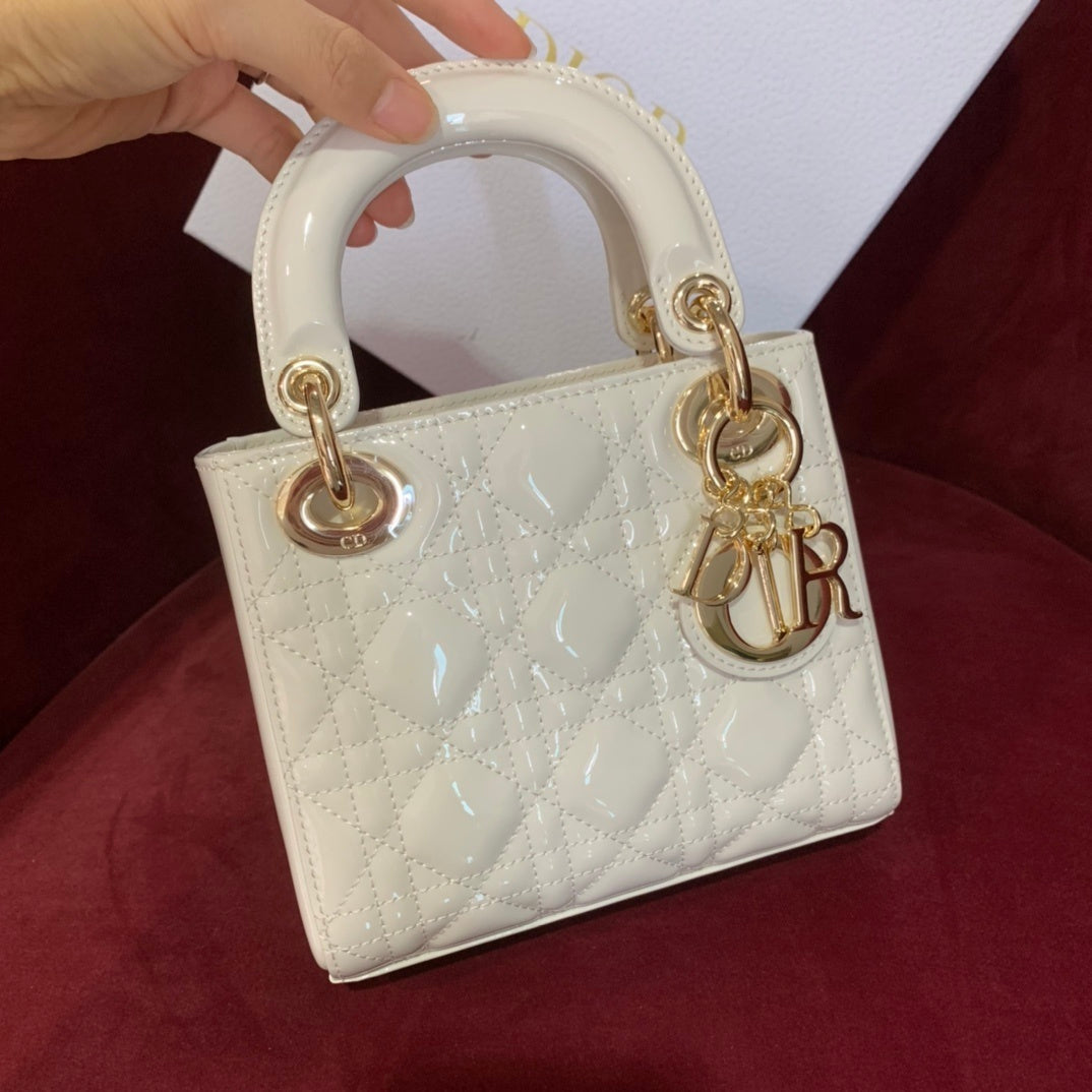 Christian Dior Lady Dior Mini Patent Cannage Bag