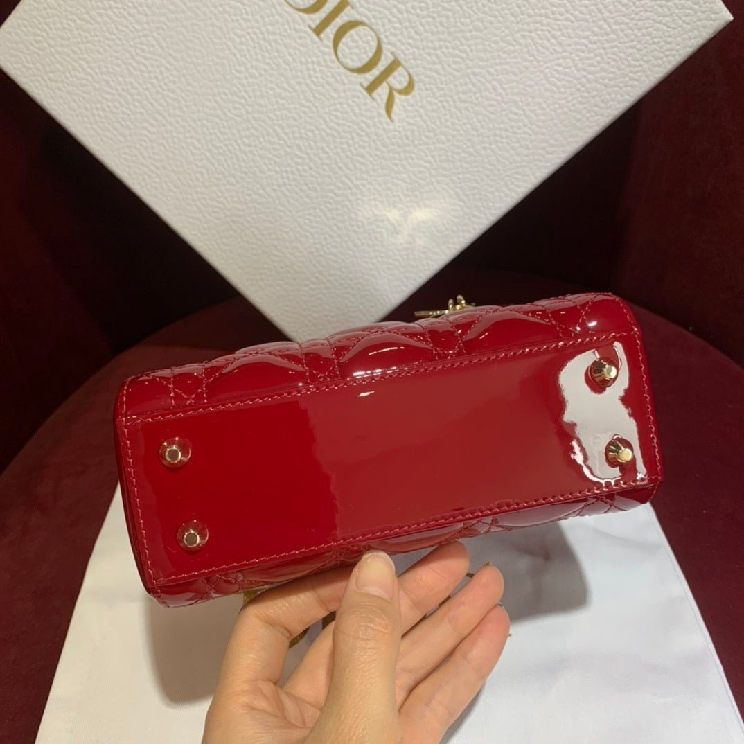 Christian Dior Lady Dior Mini Patent Cannage Bag