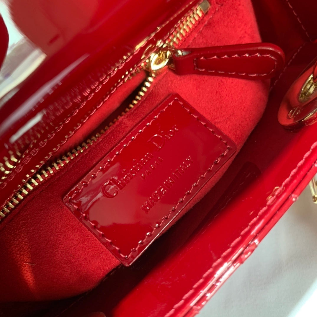 Christian Dior Lady Dior Mini Patent Cannage Bag