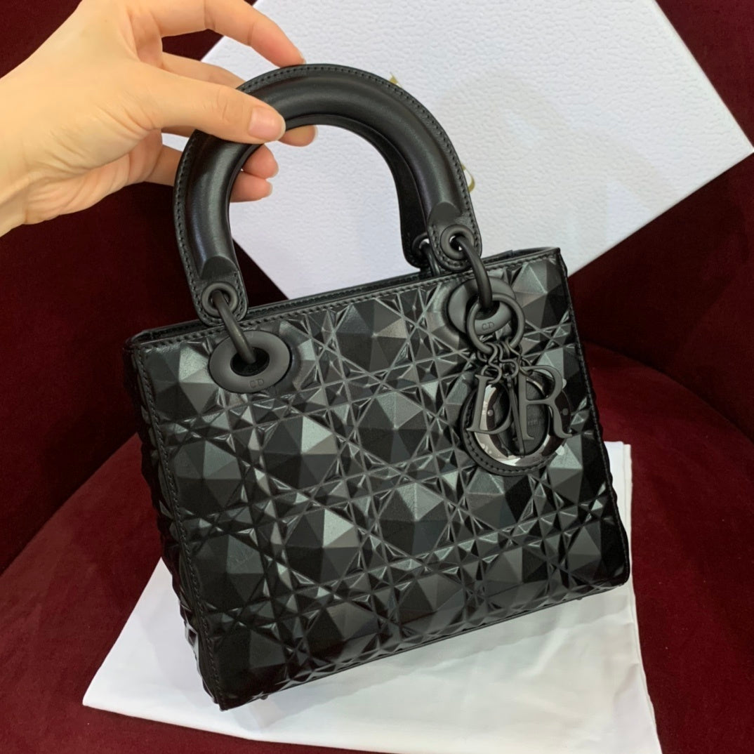 Christian Dior Lady Dior Diamond-Cut Cannage Leather Bag