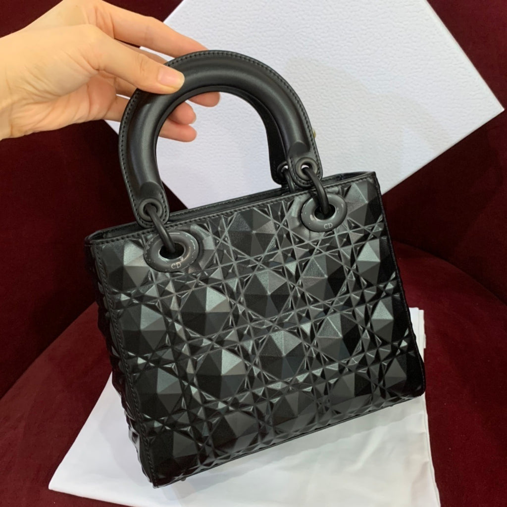 Christian Dior Lady Dior Diamond-Cut Cannage Leather Bag
