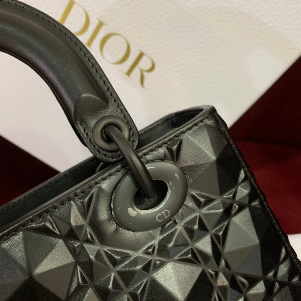 Christian Dior Lady Dior Diamond-Cut Cannage Leather Bag