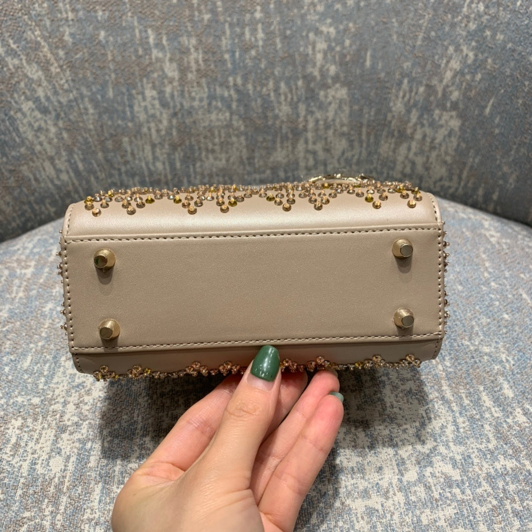 Christian Dior Lady Dior Three-Compartment Embroidered Beaded Bag