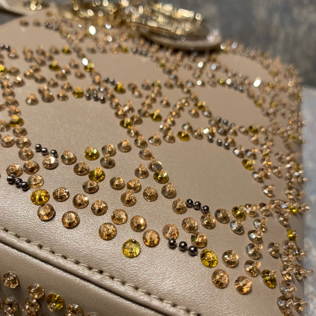 Christian Dior Lady Dior Three-Compartment Embroidered Beaded Bag