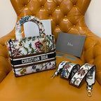 Christian Dior Lady Dior Embroidered Petites Fleurs Bag