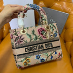 Christian Dior Lady Dior Embroidered Petites Fleurs Bag
