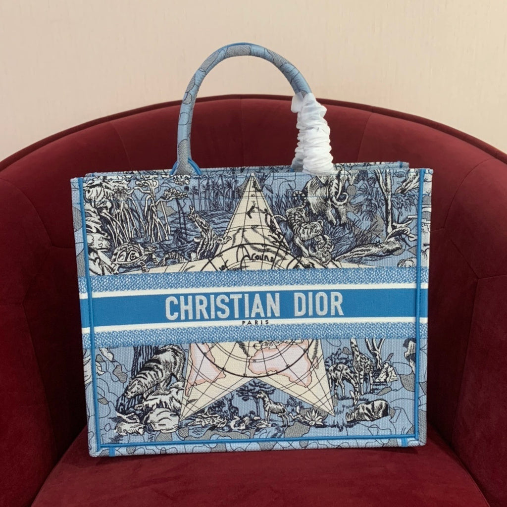 Christian Dior Book Tote Petites Fleurs Embroidered Bag