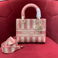 Christian Dior Lady Dior Five-Compartment Striped Bag
