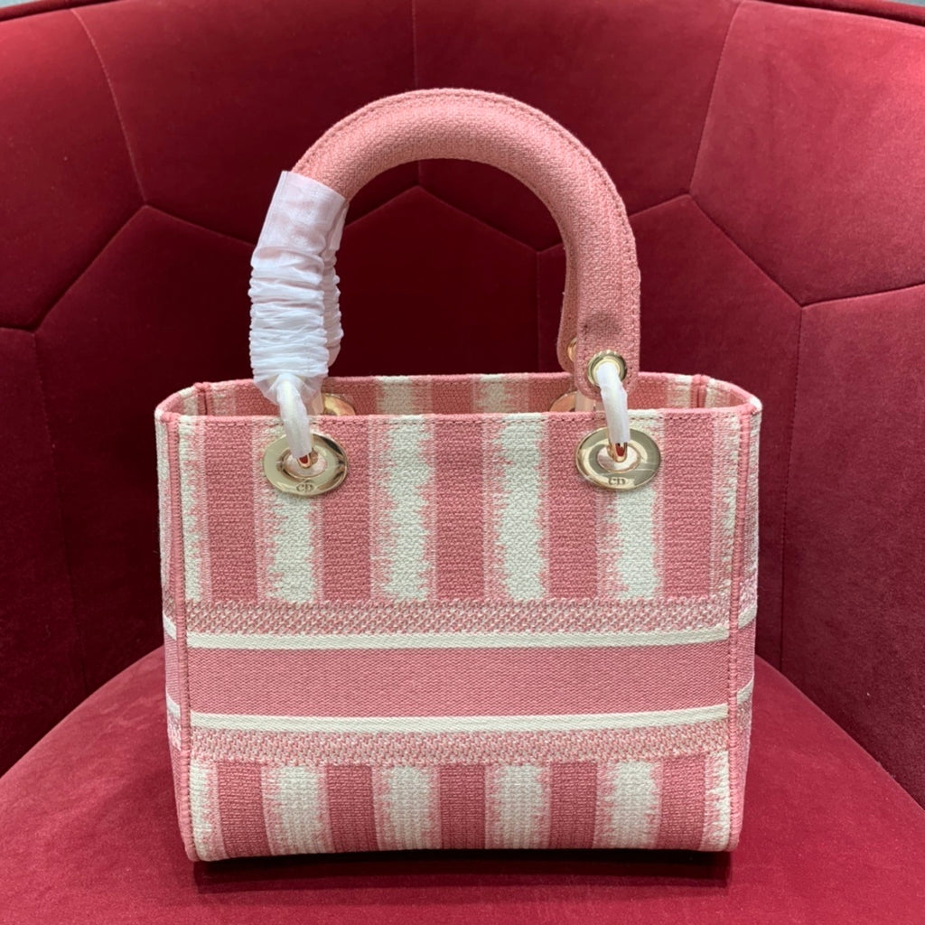 Christian Dior Lady Dior Five-Compartment Striped Bag