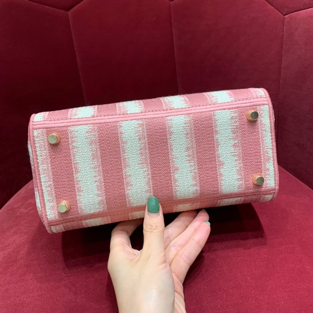 Christian Dior Lady Dior Five-Compartment Striped Bag
