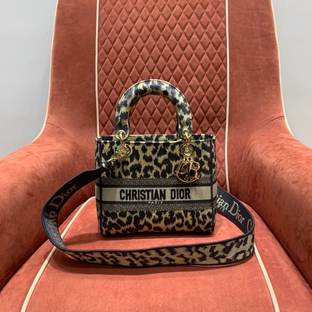 Christian Dior Lady Dior Leopard Print Bag