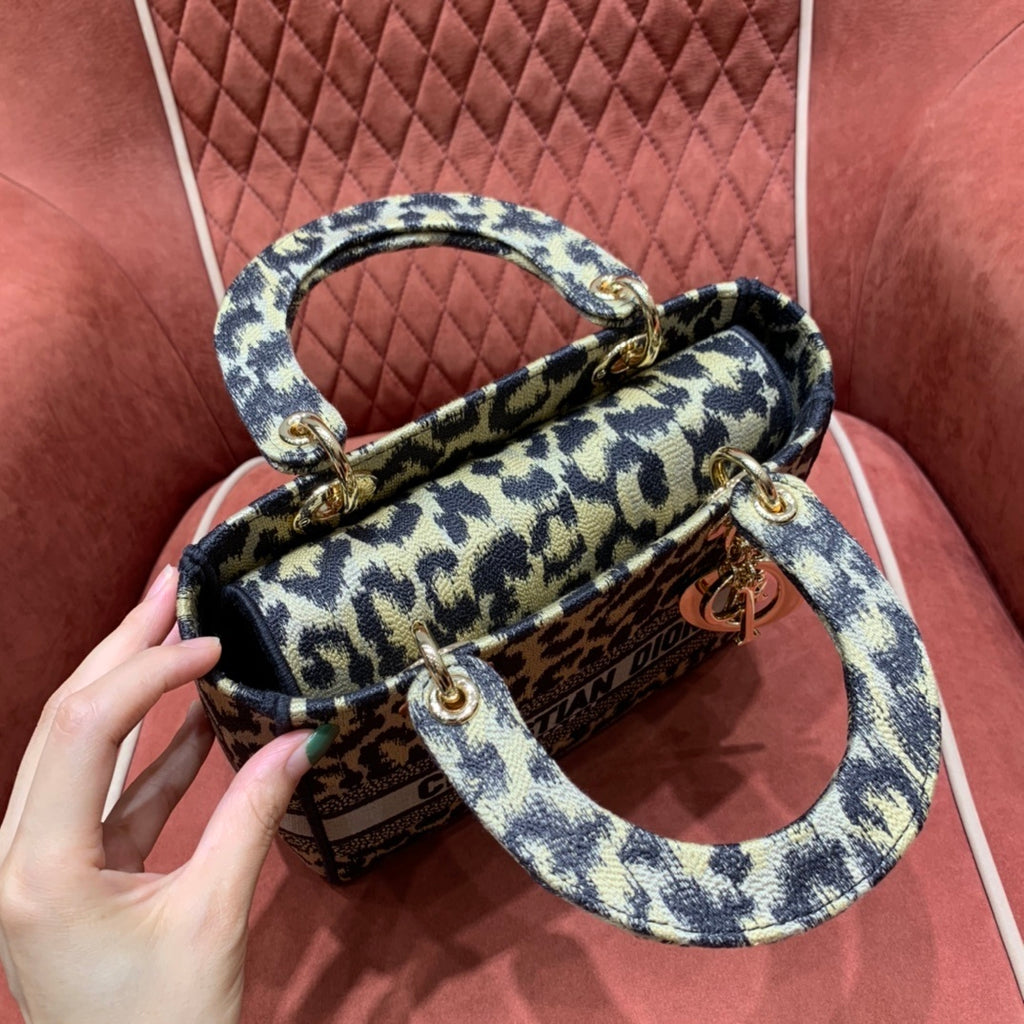 Christian Dior Lady Dior Leopard Print Bag