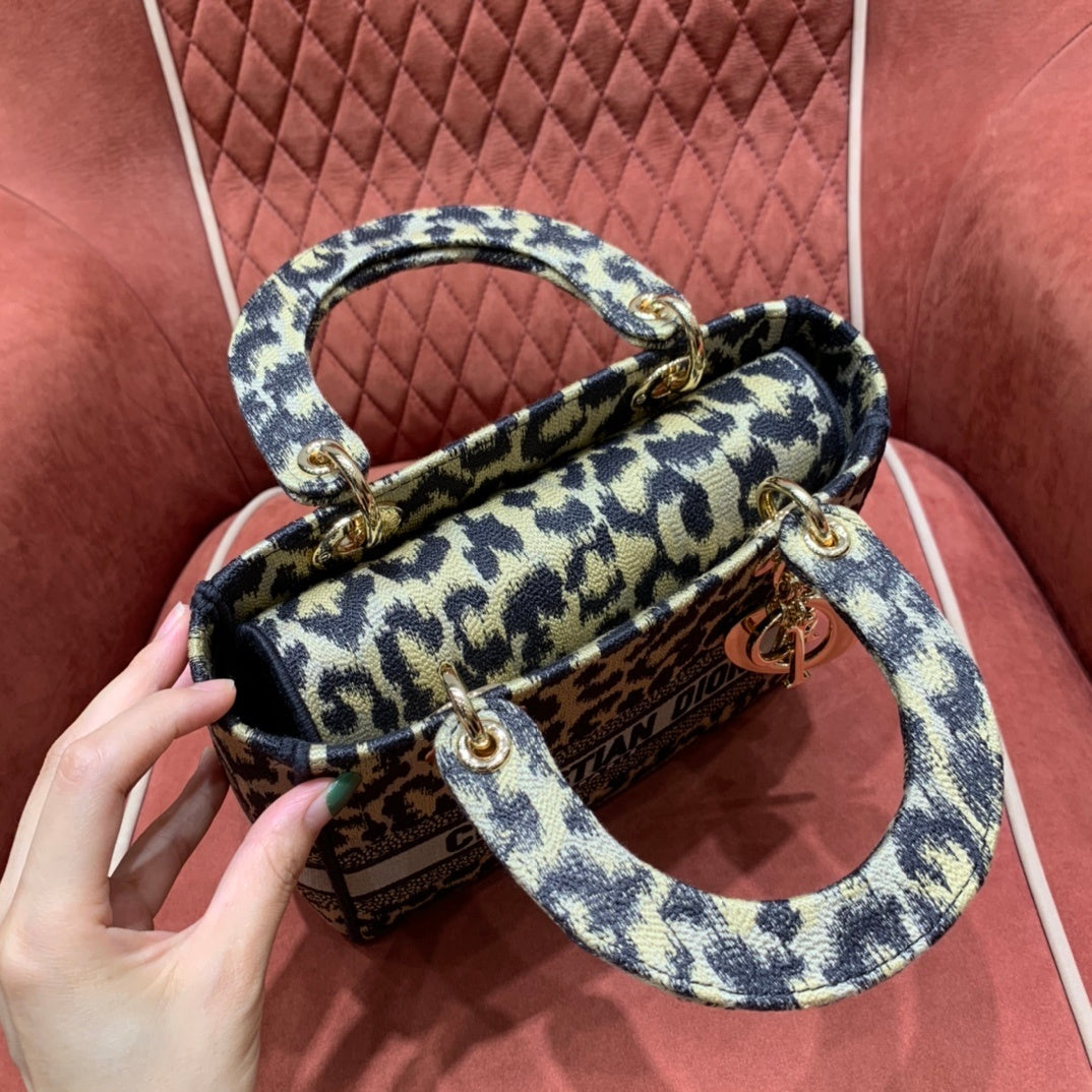 Christian Dior Lady Dior Leopard Print Bag