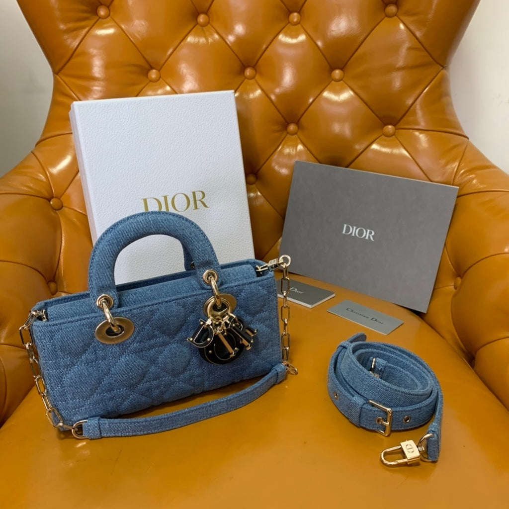 Christian Dior D-Joy Small Denim Bag