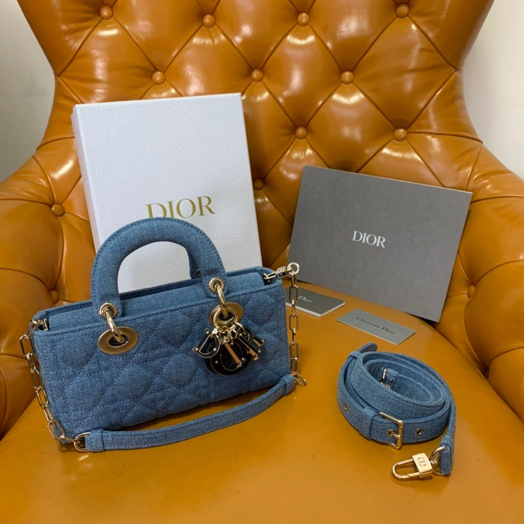 Christian Dior D-Joy Small Denim Bag