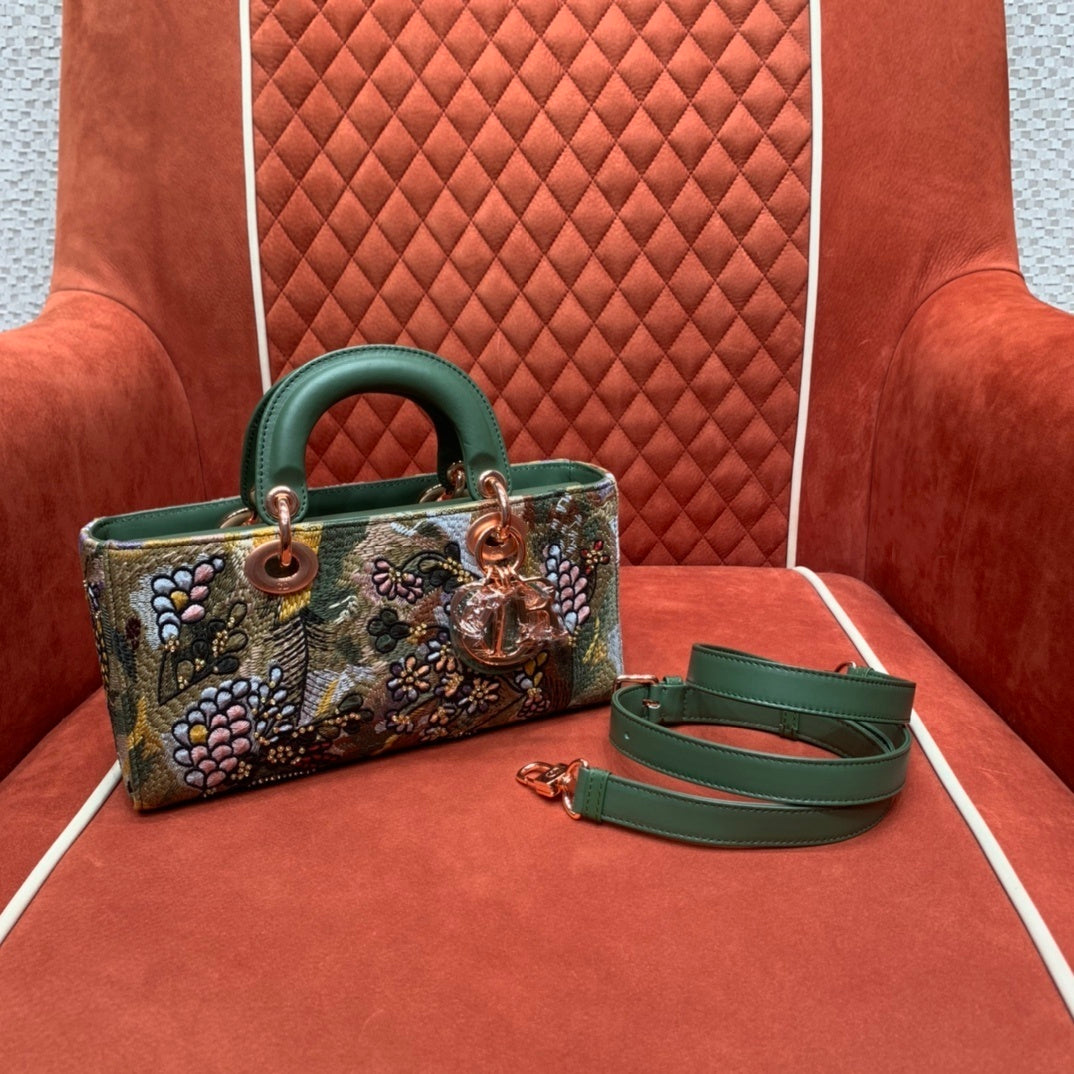 Christian Dior Lady D-Joy Embroidered Macramé Handbag