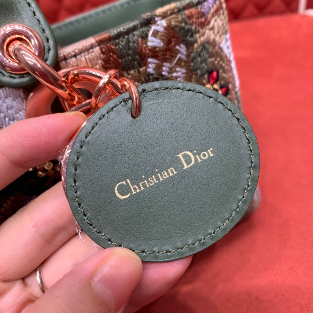 Christian Dior Lady D-Joy Embroidered Macramé Handbag