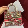 Christian Dior Lady Dior Embroidered Floral Bag