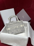 Christian Dior Book Tote Mini Mille Fleurs Embroidered Bag