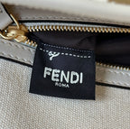 FENDI Baguette Canvas Embroidered Handbag