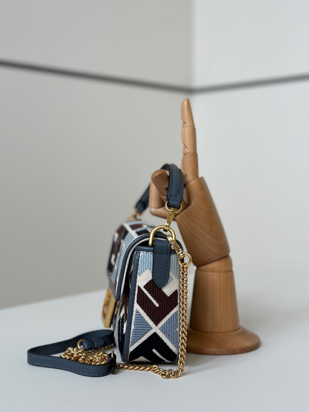 FENDI Baguette Canvas Embroidered Handbag (Small)