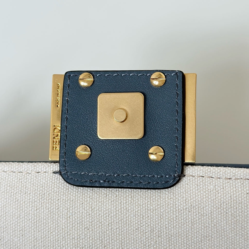 FENDI Baguette Canvas Embroidered Handbag (Small)