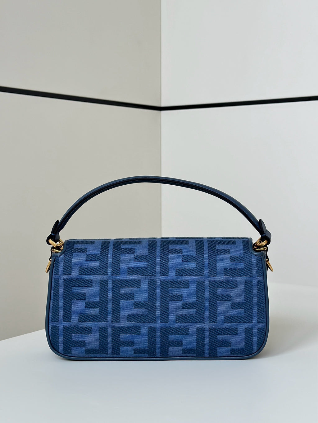 FENDI Baguette Canvas Embroidered Handbag
