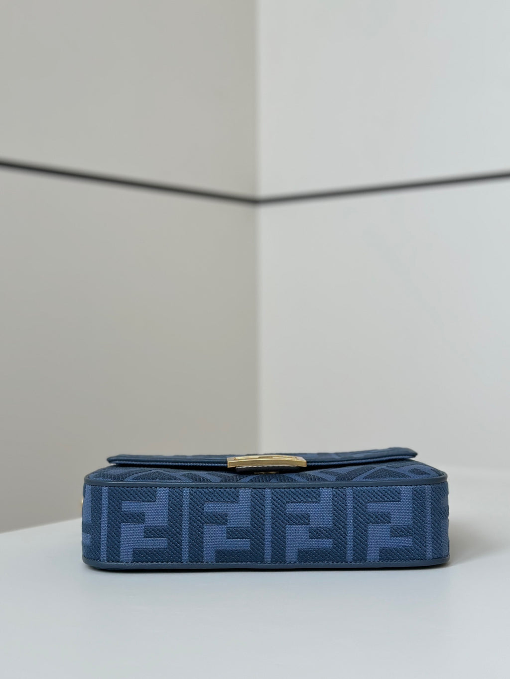 FENDI Baguette Canvas Embroidered Handbag
