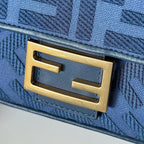 FENDI Baguette Canvas Embroidered Handbag