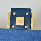 FENDI Baguette Canvas Embroidered Handbag