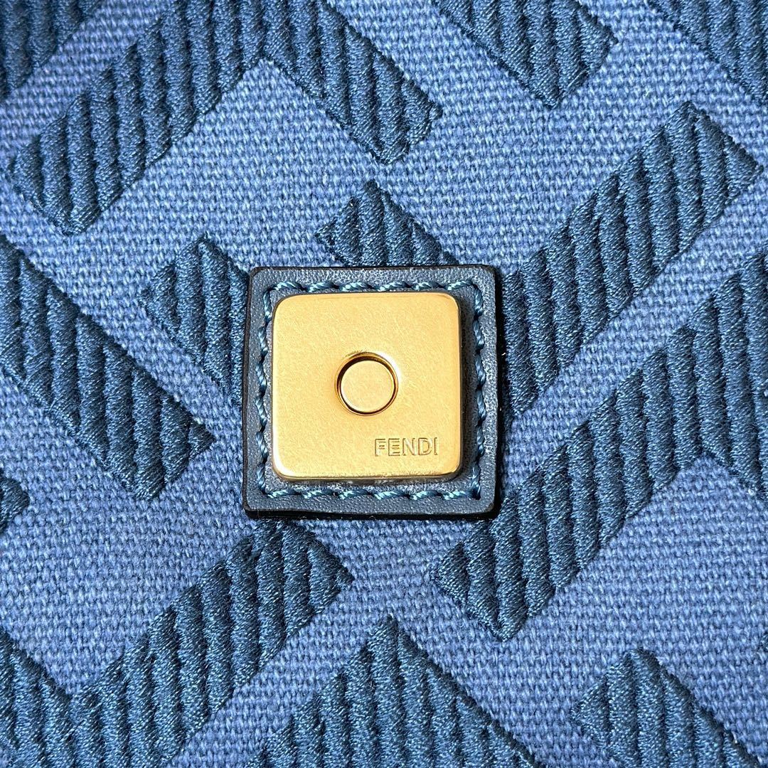 FENDI Baguette Canvas Embroidered Handbag
