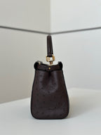 FENDI Peekaboo Ostrich Leather Handbag