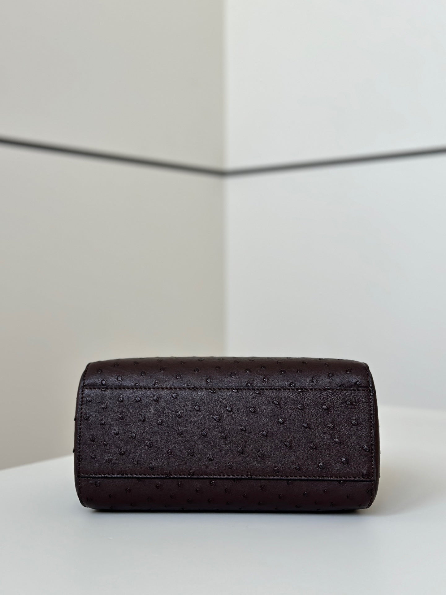 FENDI Peekaboo Ostrich Leather Handbag